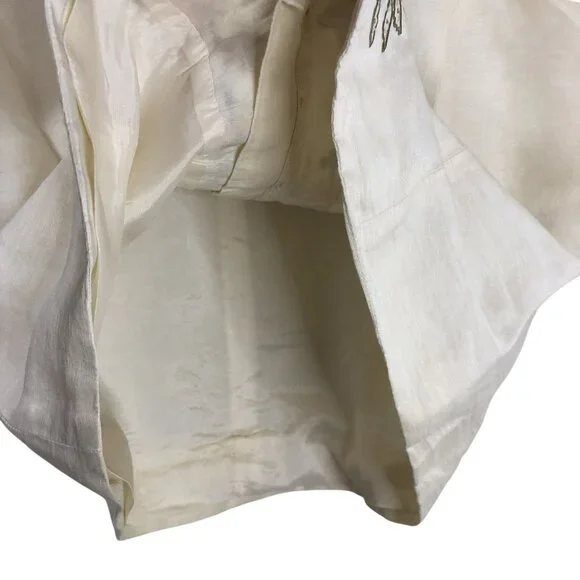 Ann Taylor Embroidered Floral Linen Silk Sleeveless Blouse Size 10 Womens - Picture 4 of 7